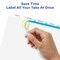 Avery 5 Tab Dividers for 3 Ring Binder, Easy Print & Apply Clear Label Strip, Index Maker Customizable White Tabs, 50 Sets (11556)